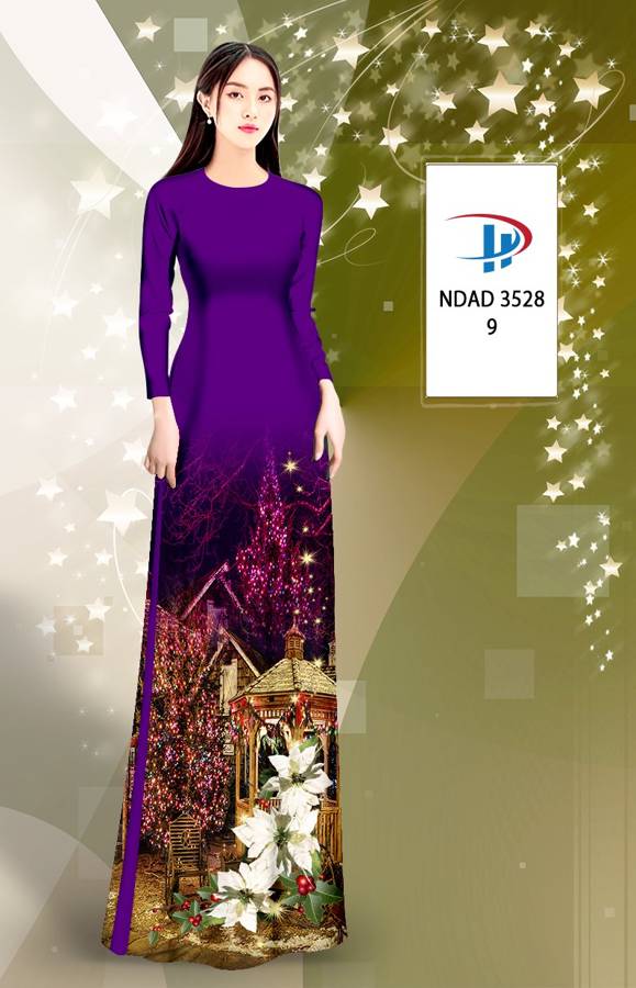 Vải Áo Dài Phong Cảnh Giáng Sinh AD NDAD3528 14